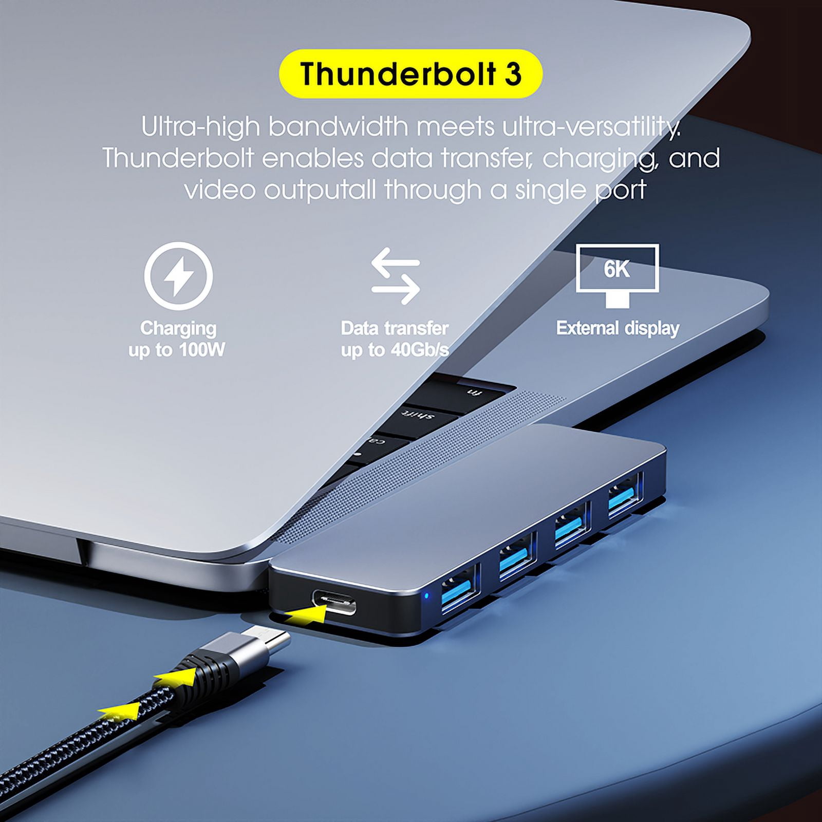 DOONJIEY 5 In 1 USB Hub Station Compatible Type C USB Hub TF sd card reader USB C Splitter