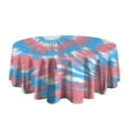 thumbnail image 5 of Colorful Tie Dye Pattern Round Tablecloth 60"x60",Wrinkle Wipeable Table Cloth for Kitchen Dining Room Picnic Patio Party, 5 of 6