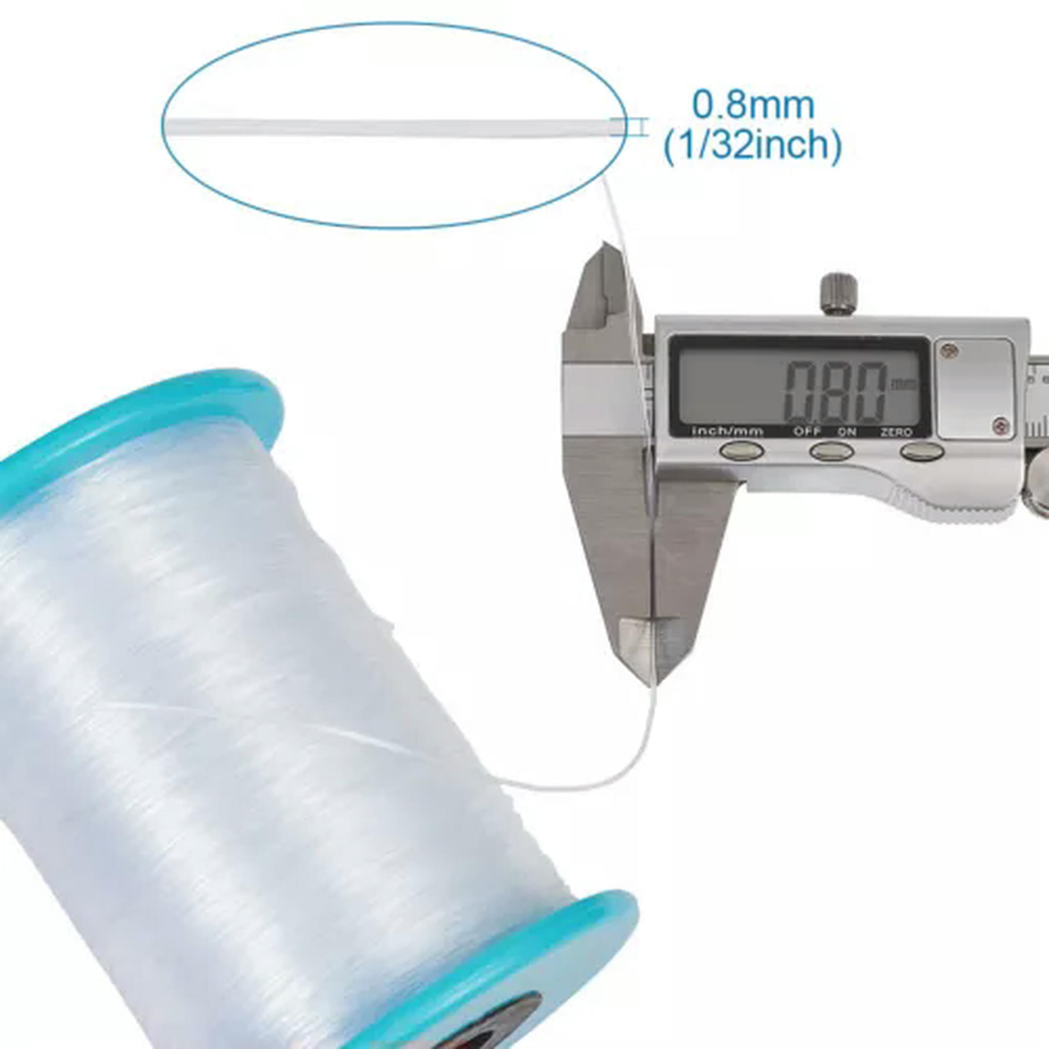 EOEMY 1 Roll White Fishing Thread Nylon Wire Beading Bracelet Cords String 0.2~0.8mm-0.7mm