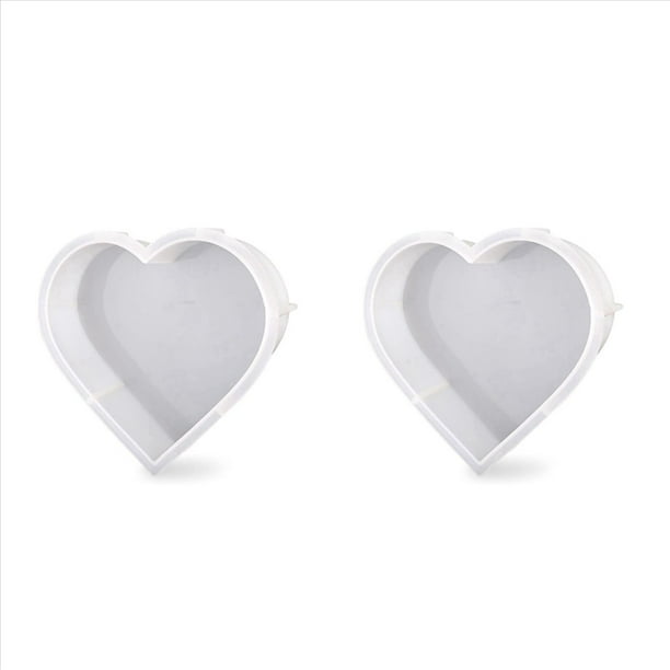 2X Moldes de Silicona Grandes para Resina, Molde de Resina de CorazóN, Moldes de Resina Epoxi para la ConservacióN de Flores, FundicióN de Arte de Resina