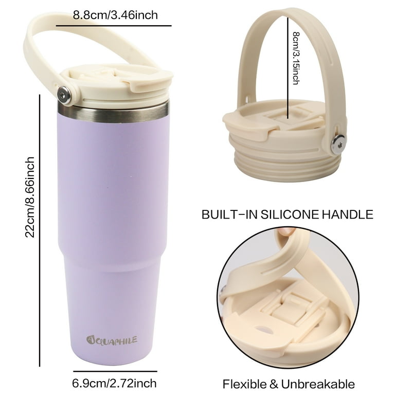 AQUAPHILE 30 oz Insulated Stainless Steel Water Bottle, Lavender