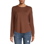 Time and Tru Women's Hacci T-Shirt with Long Sleeves