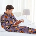 thumbnail image 6 of Daiia Vintage Halloween Black Cat for Men's Long-Sleeved Pajama Set – Soft & Comfortable Sleepwear Button-Up Pajamas Cozy Lounge Wear-X-Large, 6 of 7