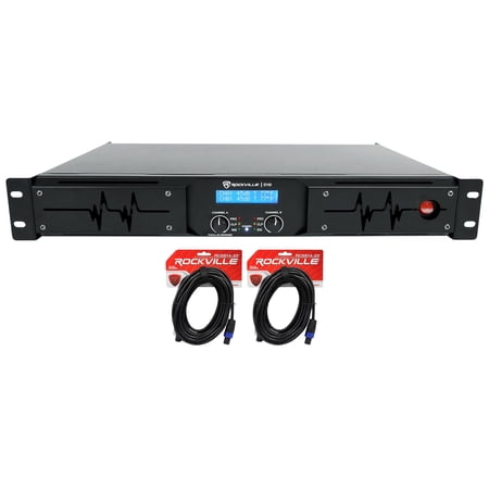 Rockville D12 5000w Peak/1400w RMS 2 Channel Power Amplifier Pro/DJ Amp+Cables