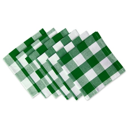 DII Modern Style Cotton Shamrock Buffalo Check Napkin in Green (Set of 6)
