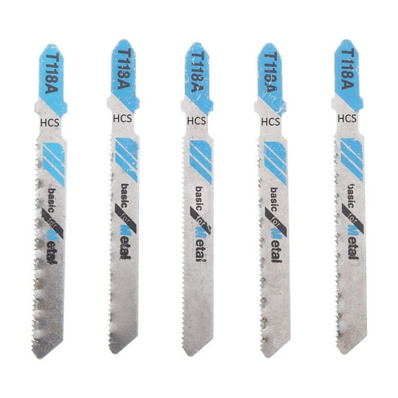 5 Pcs HCS T118A Jig Saw Blades Wood Metal Fast Cutting Reciprocating Saw Blade