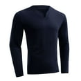 thumbnail image 2 of Mens Casual Slim Fit Long Sleeve T-Shirts Soft Lightweight V-Neck Plain Solid Shirt Men - Soft Comfortable Full Sleeves Fashion Tees for Men Indoor Outdoor Workout, Purplish Blue (Large), 2 of 8