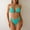 A169 Blue, variant on Bikini Sets for Women Classic Triangle Halter Top with Shell Chain Detail High Cut Bottoms 2 Piece Swimsuits Flattering Backless Beachwear