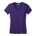 thumbnail image 5 of Yellow Rooster Women's Juniors Very Important V-Neck Cotton Tee Purple S, 5 of 6