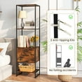 thumbnail image 3 of Yardi Yarda 5-Tier Narrow Bookcase with 4 Open Shelves and Storage Drawer-Rustic Brown, 3 of 7