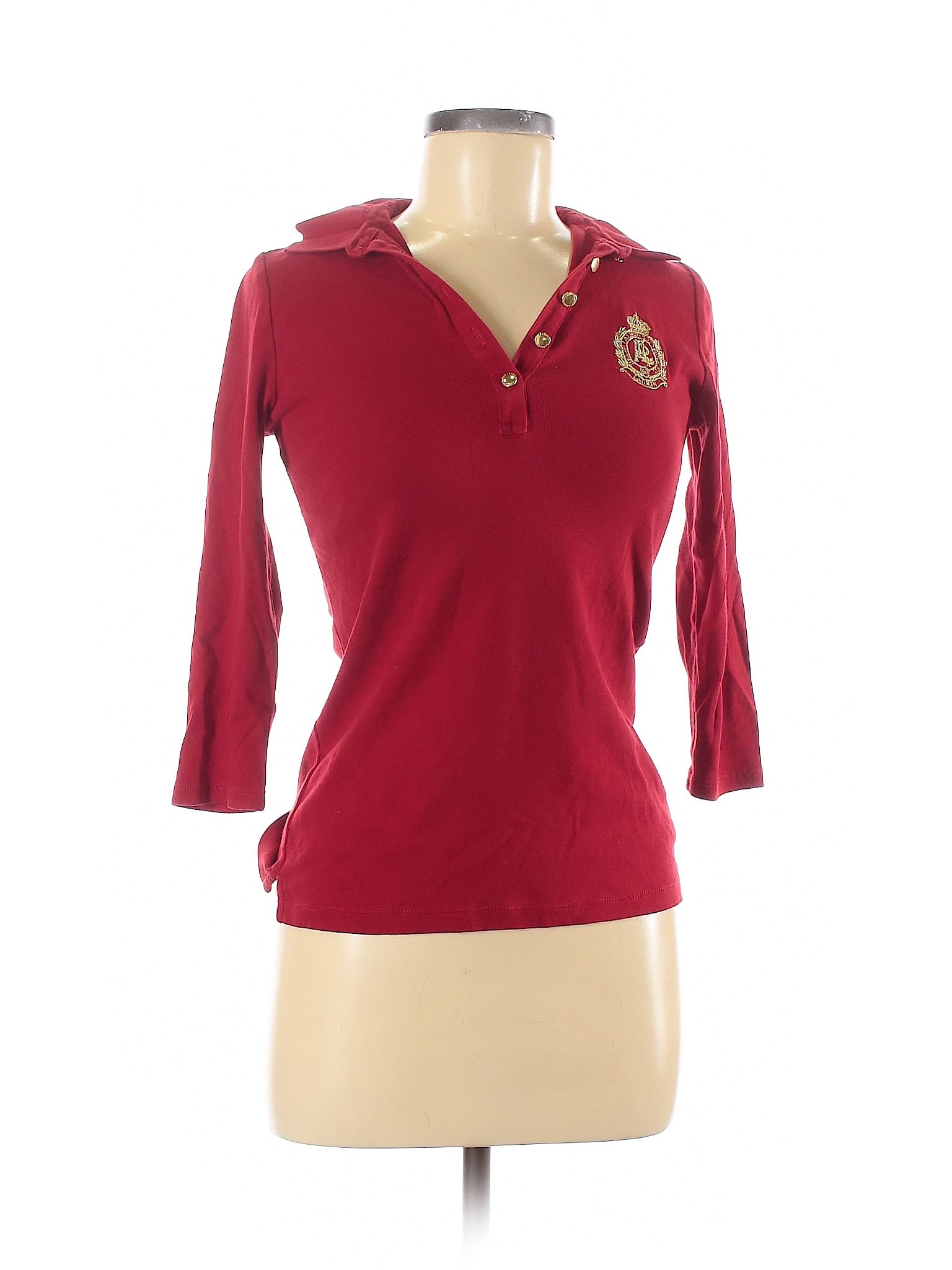 women's petite long sleeve polo shirts