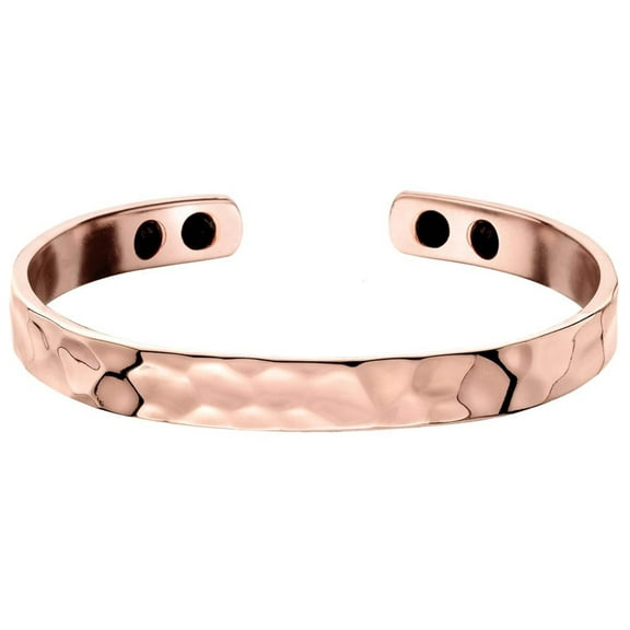 "Hammered" Copper Bracelet With Four Magnets