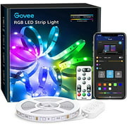 Govee LED Strip Lights, 16.4ft Bluetooth LED Lights with APP and Remote Control, Music Sync, Easy Installation, RGB Color Changing LED Lights Strip for Bedroom, Room, Kitchen, Party
