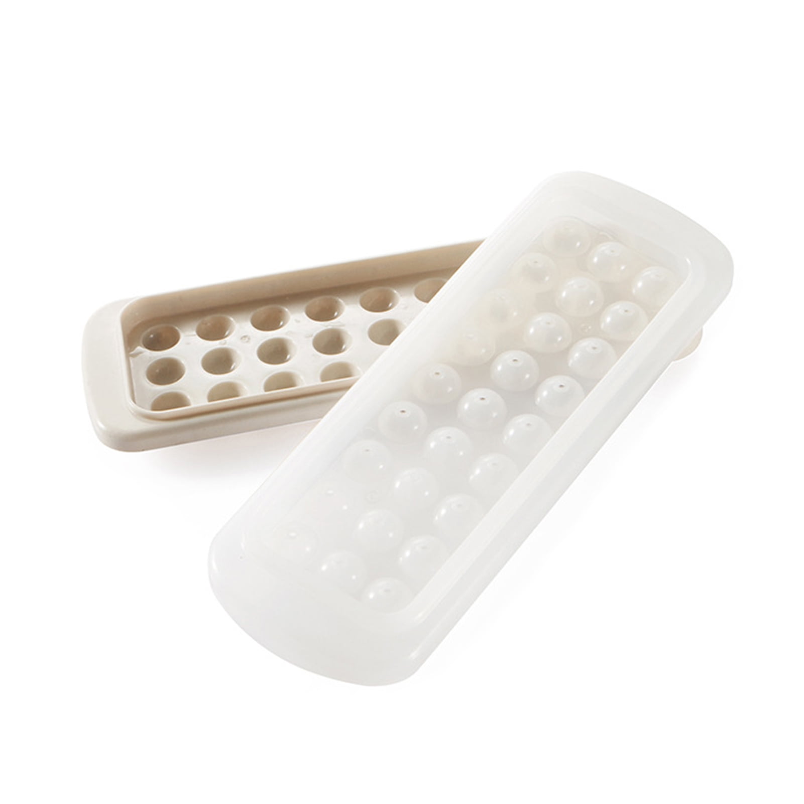 Papaba Ice Mold,Ice Cube Tray Round Shape with Lid Plastic Flexible Ice