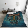 thumbnail image 6 of Throw Blanket for Couch Sofa and Bed, Owl In Blue Super Soft Plush Throw Blanket, Fuzzy Cuteness Comfy Warm Washable Flannel Blanket & Throws for All Season, 6 of 7