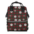 thumbnail image 1 of Easygdp Plaid Snowflakes Festive para Bolsa de Bebé de Gran Capacidad con Múltiples Bolsillos, Bolsa de Pañales para Padres, Bolsa de Viaje Organizada y Elegante, 1 of 6