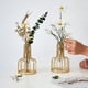 thumbnail image 2 of Florero dorado de 2 piezas para centros de mesa, decoración del hogar, jarrones de tubo de ensayo de vidrio transparente decorativos, jarrones pequeños para regalos ER, 2 of 5