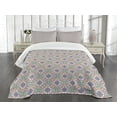thumbnail image 3 of Ambesonne Geometric Quilted Bedspread Set 3 Pcs, Portuguese Plant Design, King Size, Multicolor, 3 of 5