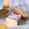 thumbnail image 7 of JWQFBC High Quality DIY Dollhouse Mini Living Room Bedroom Kitchen Set Wooden Furniture Bedroom set, 7 of 7