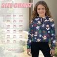 thumbnail image 7 of Xoenoiee Blue Santa Claus Snowman Tree Snowflake Print Half Zip Hoodie Fleece Cropped Sweatshirt for Girls, Christmas Fall Winter Pullover Zip Up Jacket Coat for Kids Teens, Size 9-10 Years, 7 of 7