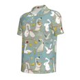 thumbnail image 3 of Daiia Cute Farm Birds Pattern Men’s Polo Shirts,Solid Deck Shirt,Classic Fit, Breathable Cotton Polo for Casual and Sport Wear-, 3 of 9