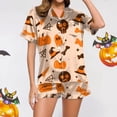 thumbnail image 2 of Fgnfyis Pyjama Décontracté Imprimé pour Femmes et Ensemble de Shorts Pyjama d'Halloween Femmes Orange_004 L, 2 of 6