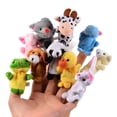 thumbnail image 1 of Acekid - Juego de 10 marionetas de dedo de animales de peluche suave para bebé, estilo animal de terciopelo para niños pequeños, 1 of 5