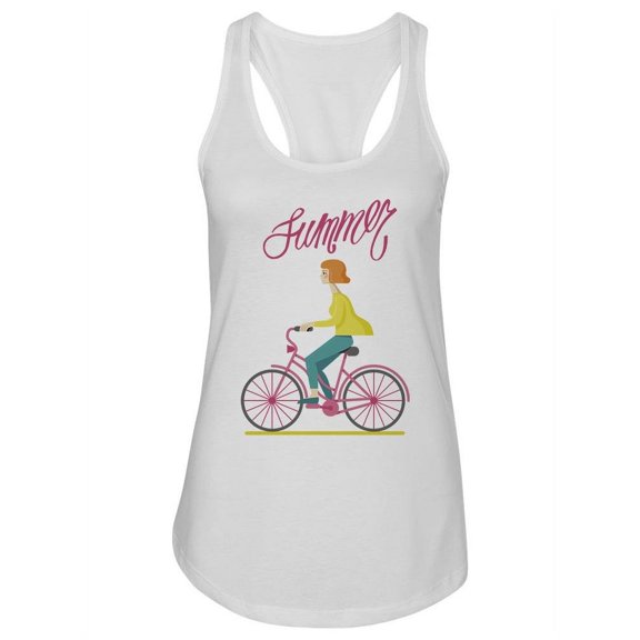 Summer Pretty Girl In Bicycle Tank Women -Image by Shutterstock, Female Large