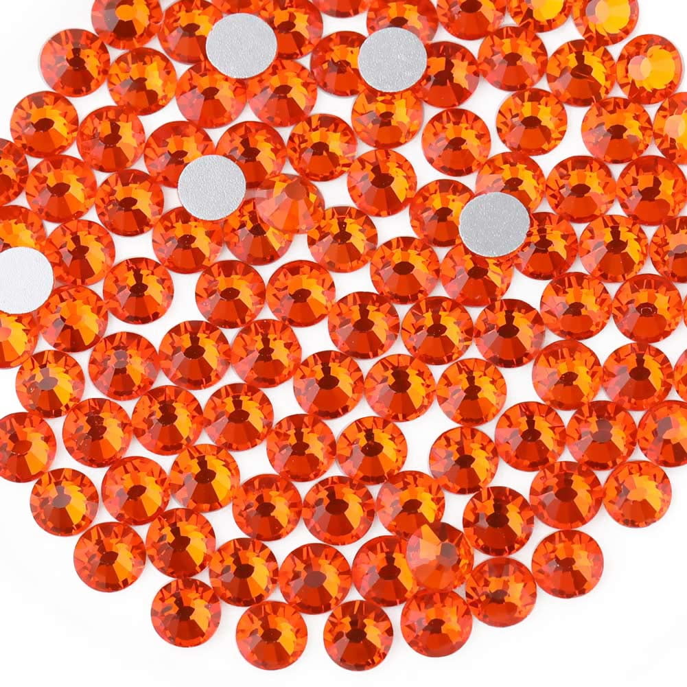 The Crafts Outlet 1000-Piece Flatback Round Rhinestones, 18mm, Orange