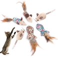 thumbnail image 2 of Cat Catnip Toy Funny: 6PCS Mouse Fish Fake Feather Cat Chew Toy Kitten Play Toy, 2 of 8