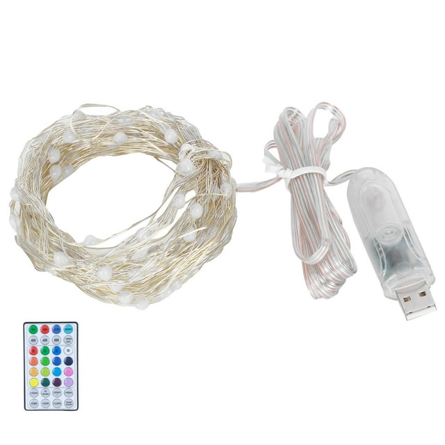 32.8ft 100LED String Light 16 Couleurs Télécommande USB IP44 Lampe Imperméable à l'Eau pour les Festivals de Fête de Chambre à Coucher à la Maison