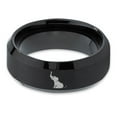 thumbnail image 2 of Tungsten Elephant Sitting Trumpeting Band Ring 8mm Men Women Comfort Fit Black Beveled Edge Brushed Polished, 2 of 4