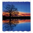 thumbnail image 3 of Ambesonne Blue Shower Curtain, Nature Twilight, 69"Wx75"L, Blue Orange, 3 of 5