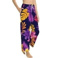 thumbnail image 2 of Bingfone Pajamas For Women,Purple Flower Pajama Pants With Pockets-Xx-Large, 2 of 9