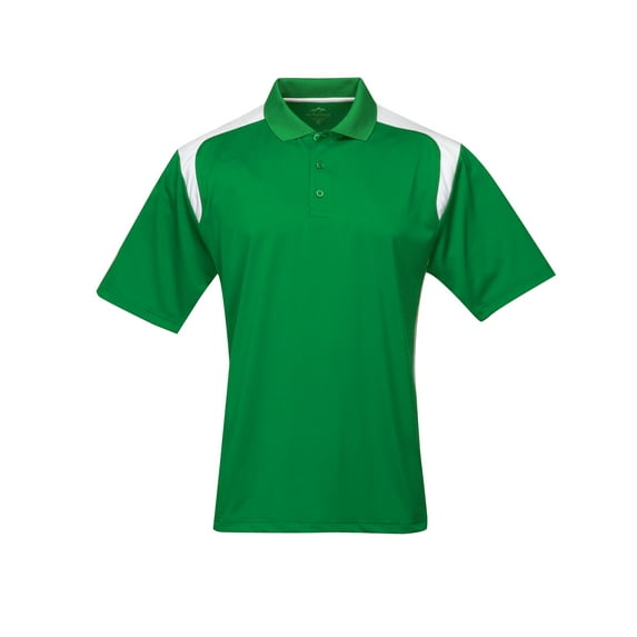 Tri-Mountain Performance Blitz 145 Knit Polo Shirt, Medium, Kelly Green/White