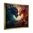thumbnail image 2 of Designart "Dragon's Lair with Fire Breathing III" Abstract Framed Wall Art Decor - Modern Green Dragons Hallway Framed Wall Art Decor, 2 of 6