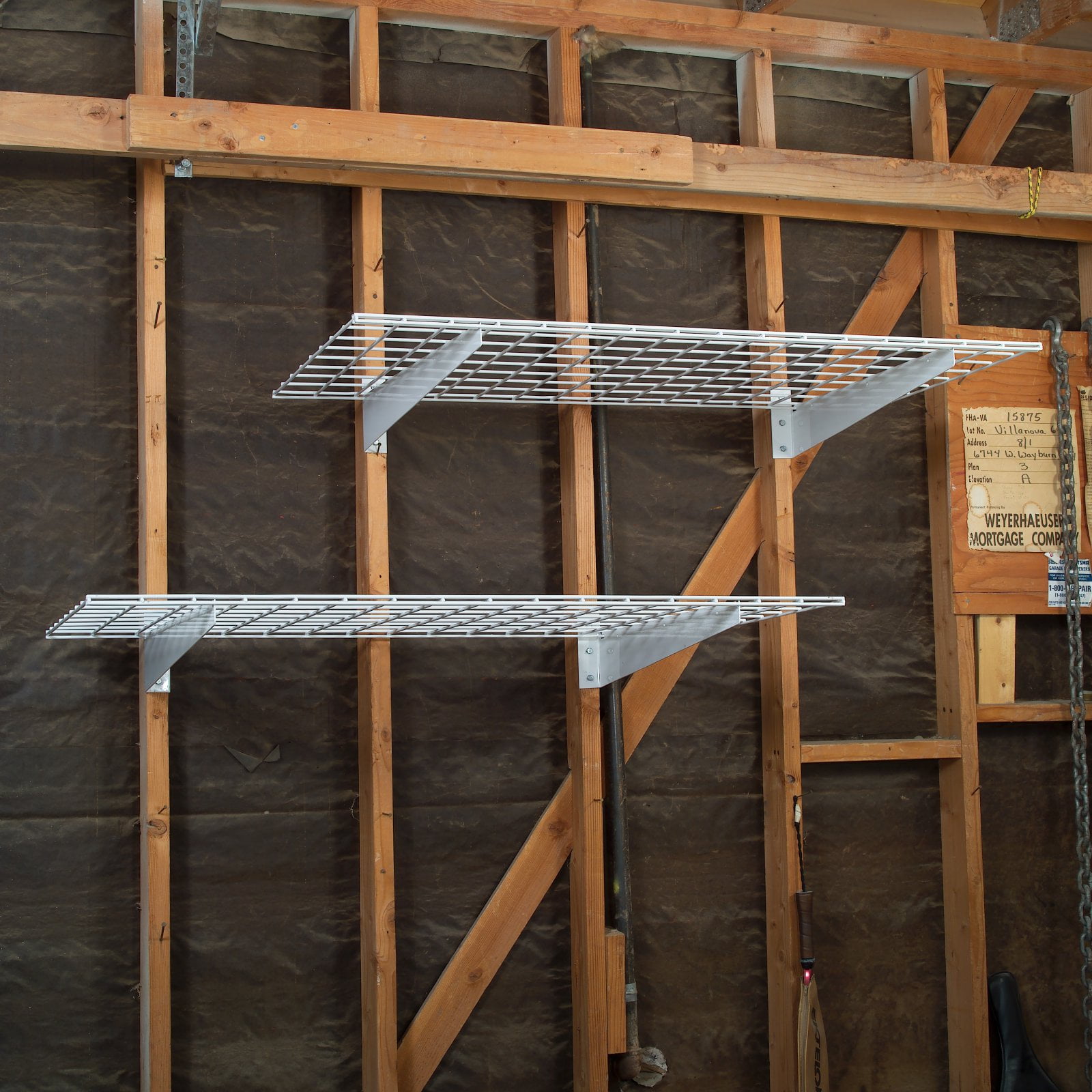 Hyloft 15" x 45" Wall Shelf, 2Pack, White