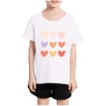 thumbnail image 2 of Plebaso T-Shirts à Imprimé Cœur pour Garçons et Filles, Col Rond, Manches Courtes Décontractées, Hauts Graphiques Mignons pour Enfants, 2 of 3