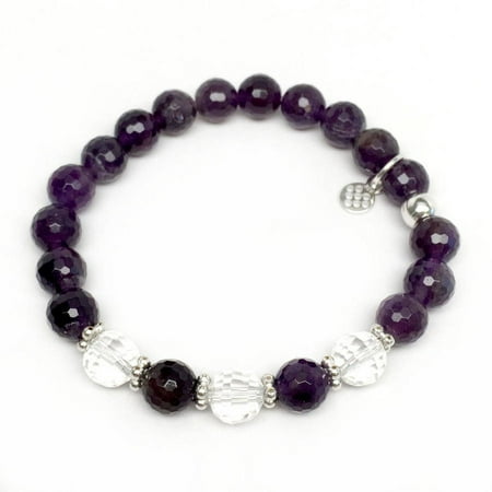 Julieta Jewelry Purple Amethyst Crystal Naomi Sterling Silver Stretch Bracelet