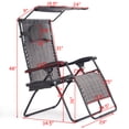 thumbnail image 2 of Patiojoy Chaise Zéro Gravité Inclinable avec Plateau à Boissons et Pare-Soleil, Gris, 2 of 5