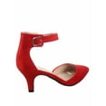 thumbnail image 2 of Sunrise-37 Women's Ankle Strap Buckle Pointy Toe Stiletto Low Heel Pumps Shoes, 2 of 2