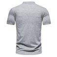 thumbnail image 4 of Birdeem Chemise Décontractée à Manches Courtes Col Montant Ajustée Unie pour Hommes, 4 of 12