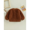 thumbnail image 4 of Qiylii Infant Baby Girls Boys Coat Patchwork Long Sleeve Button-Down Lamb Fleece Jacket Autumn Winter Warm Outerwear,0-3Years, 4 of 7
