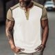 thumbnail image 1 of pstuiky camisetas de hombre, Blusas versátiles de moda con botones, cuello redondo y manga corta para hombre camisas casuales para hombre xl, 1 of 9