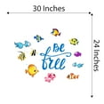 thumbnail image 4 of Be Free School Of Fish Mermaid Dolphin Colorful Fish Salt Water Princess Creatures Seahorse Queen Sweet Unicorn Lovely Dream Holiday Gift Decorating Bedroom Wall Decal Sticker - Size: 30 In X 24 In, 4 of 5