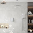 thumbnail image 5 of CASAINC 3-Spray Pattern 12 in. Ceiling Mount Shower System / Set Shower Head and Functional Handheld, Chrome (Valve Included), 5 of 10