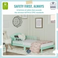thumbnail image 2 of Dream On Me Sydney Kid's Twin Wooden Toddler Bed with Safety Rails, Mint Green, 2 of 14