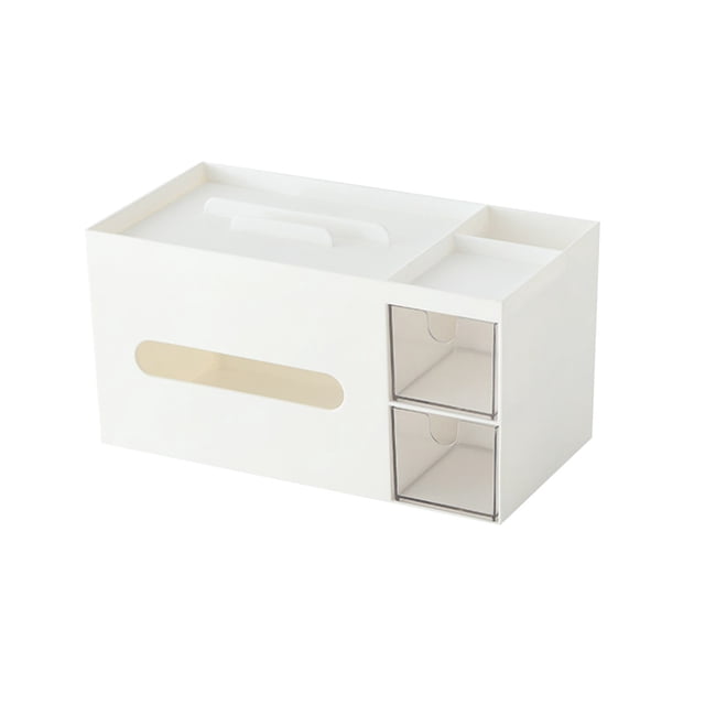 Ohufall Mini Transparent Drawer Desktop Storage Tissue Box Organizer Desk Organizer Student Office Supplies