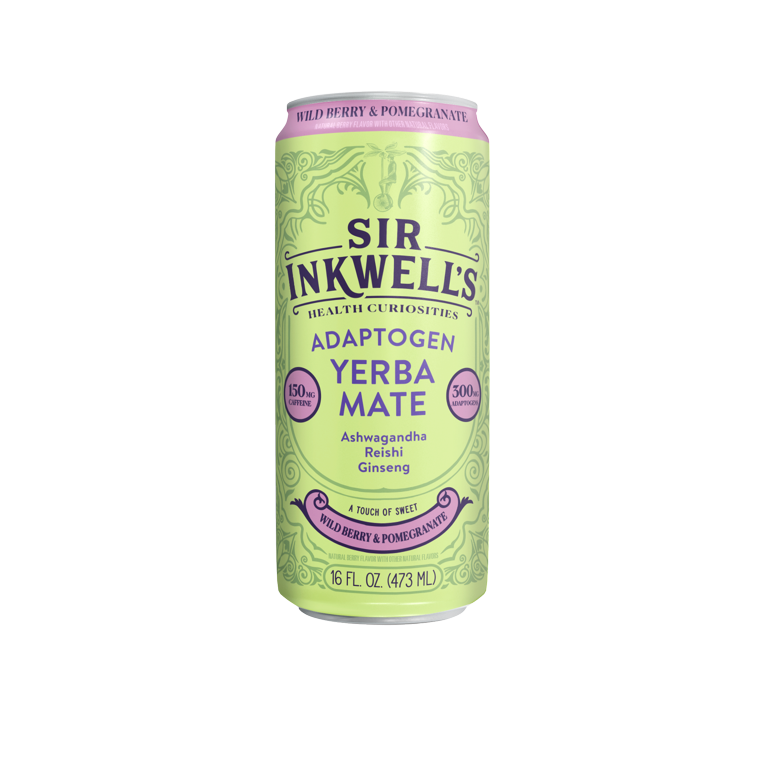 Sir Inkwell's Adaptogen Yerba Mate with Ashwagandha, Reishi and Ginseng, Wild Berry & Pomegranate, 16 oz, 12 Pack Sir Inkwell's Adaptogen Yerba Mate with Ashwagandha, Reishi and Ginseng, Wild Berry & Pomegranate, 16 oz, 12 Pack