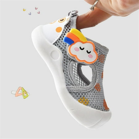 Aayomet Toddler Girls Boys Shoes Sandals Flat Bottom Non Slip Half Open Toe Slip Summer Breathable Soft Shoes Kids Slides Pink 5
